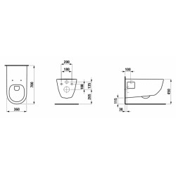 Wc závěsné Laufen Pro zadní odpad H8219600000001