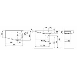 Nábytkové umyvadlo Laufen Alessi One 90x50 cm bez otvoru pro baterii H8149764001091