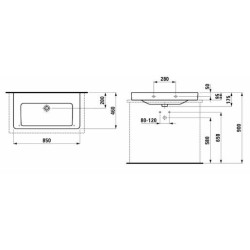 Umyvadlo Laufen Pro S 85x46 cm bez otvoru pro baterii H8169650001091