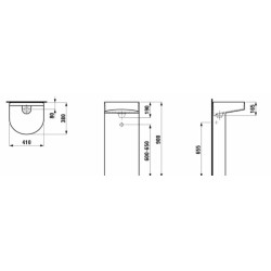 Volně stojící umyvadlo Laufen Sonar 41x38 cm bez otvoru pro baterii H8113410001121