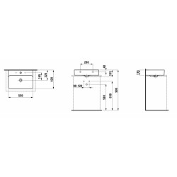 Umyvadlo na desku Laufen Val 55x42 cm otvor pro baterii uprostřed H8162824001041