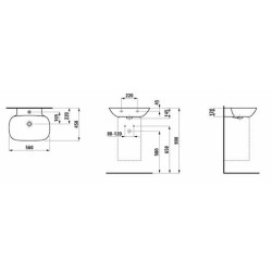 Umyvadlo Laufen Ino 56x45 cm otvor pro baterii, bez přepadu H8103020001111