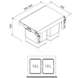 Odpadkový koš, sorter vestavný Franke mat 121.0284.027