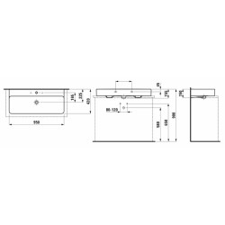 Umyvadlo Laufen Val 95x42 cm otvor pro baterii uprostřed H8162874001041