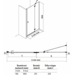Sprchové dveře 100 cm Jika Pure H2544250026681
