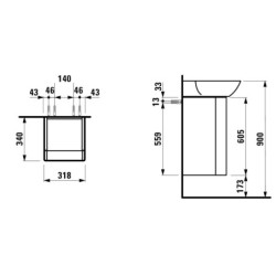 Koupelnová skříňka pod umyvadlo Laufen Ino 31,8x34x60,5 cm bílá mat H4253520301701
