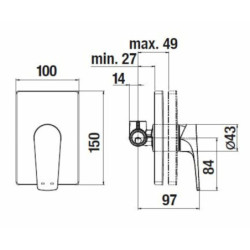 Sprchová baterie Jika Cubito bez sprchového setu chrom H3311X60040001