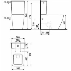 Wc kombi, pouze mísa Jika Pure vario odpad H8244260000001