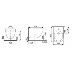 Bidet Jika Mio závěsný, vnitřní přívod H8317121003021