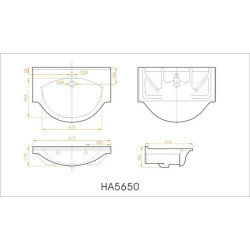 Nábytkové umyvadlo Naturel Pro 52x41 cm otvor pro baterii uprostřed HA5650