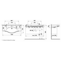 Umyvadlo Laufen Palace 120x51 cm otvor pro baterii uprostřed H8127040001041