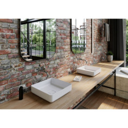 Umyvadlo na desku Kaldewei Miena 40x40 cm alpská bílá bez otvoru pro baterii, bez přepadu KW3184