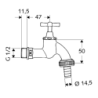 Schell Zahradní ventil 1/2" x 3/4" 034050399 matný chrom