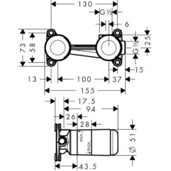 Podomítkové těleso Hansgrohe Metris S bez baterie 13622180