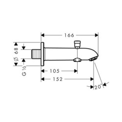 Vanový výtok Hansgrohe chrom 13423000