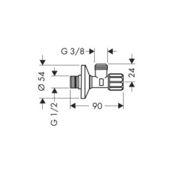 Rohový ventil Hansgrohe s mikrofiltrem 13904000