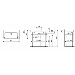 Nábytkové umyvadlo Laufen Pro S 85x46 cm bez otvoru pro baterii H8139654001091