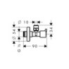 Rohový ventil Hansgrohe S, chrom, bez filtru 13901000