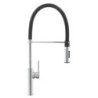 Dřezová baterie Paffoni Light s vytahovací sprškou, 2 proudy černá/chrom LIG179B