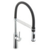 Dřezová baterie Paffoni Light s vytahovací sprškou, 2 proudy černá/chrom LIG179B