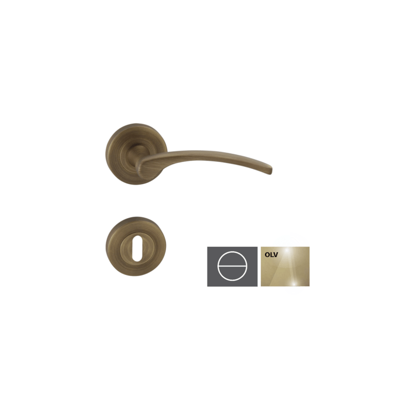 Klika LAURA2-R,mosaz lesk/lak,WC LAURA2ROLVWC