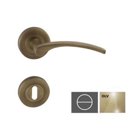 Klika LAURA2-R,mosaz lesk/lak,WC LAURA2ROLVWC