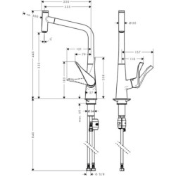 Dřezová baterie Hansgrohe Metris Select M71 s vytahovací sprškou vzhled nerezu 14884800