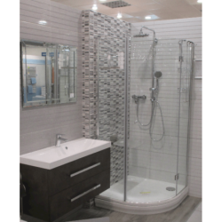 Sprchová vanička čtvrtkruhová SAT Limnew 90x90 cm litý mramor LIMNEW90S