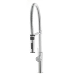 Dřezová baterie Paffoni Light s vytahovací sprškou, 2 proudy chrom LIG179