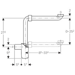 GEBERIT Příslušenství Prostorově úsporná zápachová uzávěrka, G 1 1/4" x průměr 40 mm, bílá (151.117.11.1)