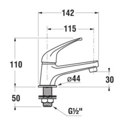 Umyvadlová stojánková páková baterie pouze na studenou vodu Jika Dino, chrom 3.1572.0.004.1
