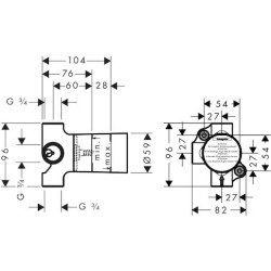 Podomítkové těleso Hansgrohe bez baterie 15981180