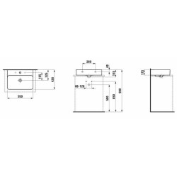 Umyvadlo Laufen Val 55x42 cm otvor pro baterii uprostřed H8162820001041