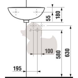 Umývátko Jika Deep 45x46 cm otvor pro baterii uprostřed H8166120001041