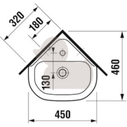 Umývátko Jika Deep 45x46 cm otvor pro baterii uprostřed H8166120001041