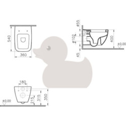 Cenově zvýhodněný závěsný WC set TECE k zazdění + WC Vitra Vitra Shift KMPLSHIFTT