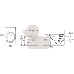 Cenově zvýhodněný závěsný WC set TECE k zazdění + WC Villeroy & Boch O.novo KMPLONOVO