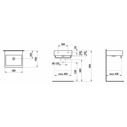Umyvadlo Laufen Living City 50x46 cm bez otvoru pro baterii H8174310001091