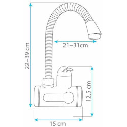 Dřezová baterie Homelife Digiterm s elektrickým ohřevem vody bílá/chrom SDR-10C-3