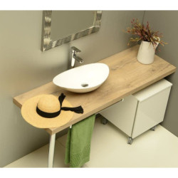 ROSSETA umyvadlo 56,4x32,3cm, litý mramor, bílá