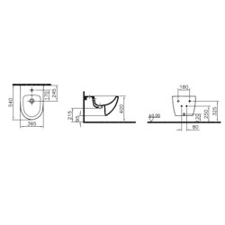 Bidet VitrA Shift závěsný, vnitřní přívod RN020
