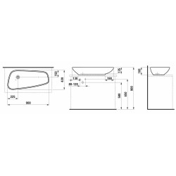 Umyvadlo na desku Laufen Palomba 90x42 cm bez otvoru pro baterii, bez přepadu H8168014001121