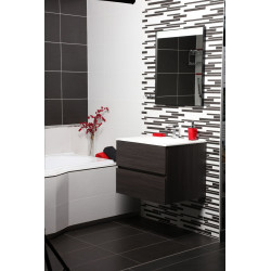 Koupelnová skříňka s umyvadlem bílá mat Naturel Verona 66x51,2x52,5 cm tmavé dřevo
