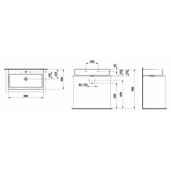 Nábytkové umyvadlo Laufen Living City 80x46 cm otvor pro baterii uprostřed H8174370001041