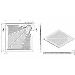 Sprchová vanička čtvercová SAT 80x80 cm litý mramor SIKOLIMCC80Q