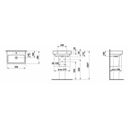 Umyvadlo Laufen Pro 60x38 cm otvor pro baterii, bez přepadu H8189590001561