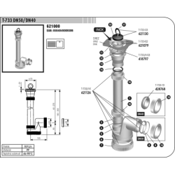 Sifon dřezový (nízký) CR T-733 DN50/40