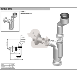 Sifon pisoárový T-2407 včetně manžety odpad 40 mm