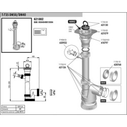 Sifon dřezový s přípojkou T-735 DN5040
