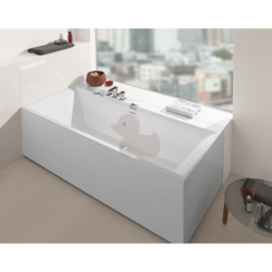 Obdélníková vana Villeroy & Boch Squaro 180x80 cm litý mramor levá i pravá UBQ180SQE2DV-01